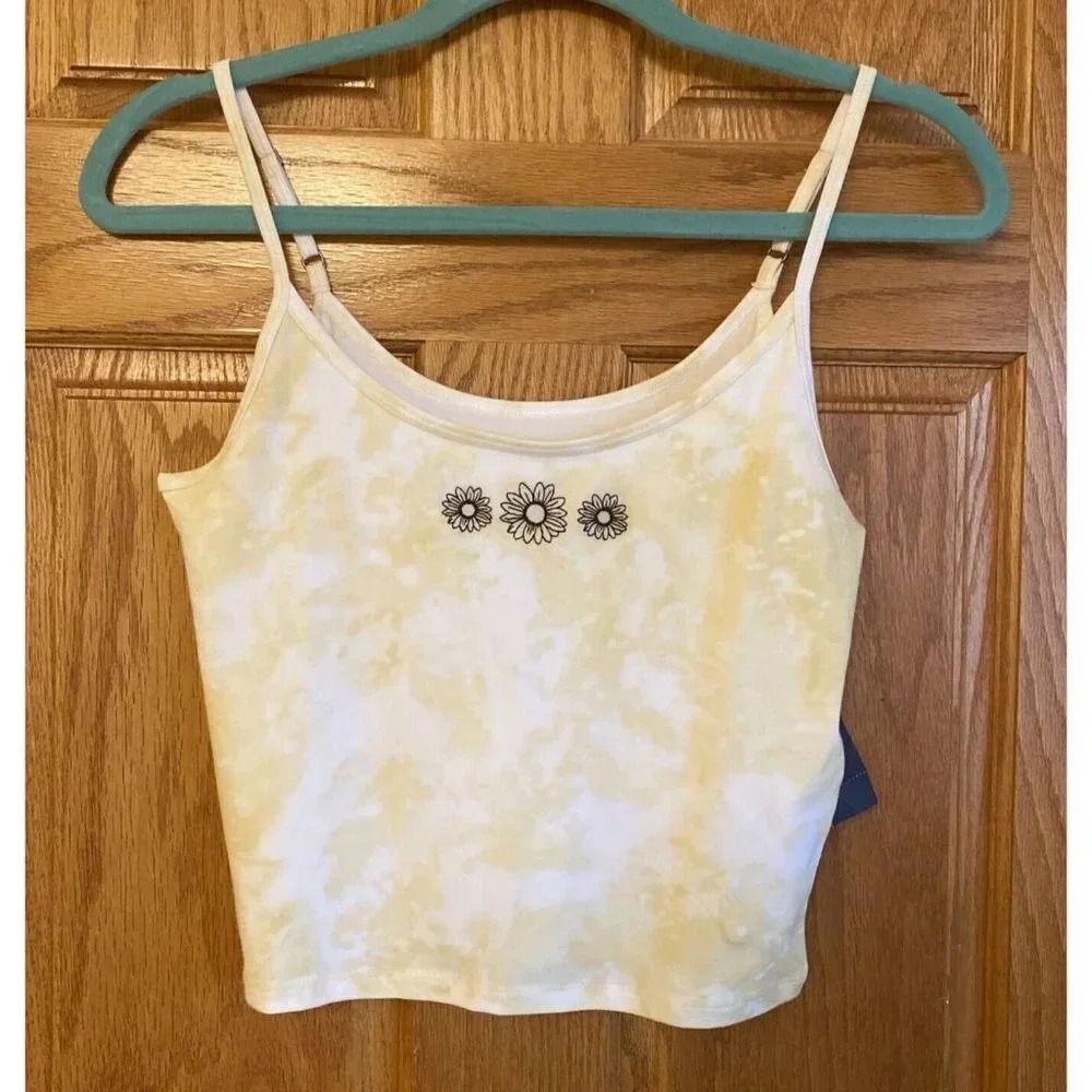 Hollister Women's Tie Dye Flower Tank Top Tee Pullover Size M